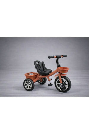 StarMarz Toddler 3-Wheel Tricycle Ride-On Toy with Safety Seat, Cup Holder & Rear Storage Basket - Brown