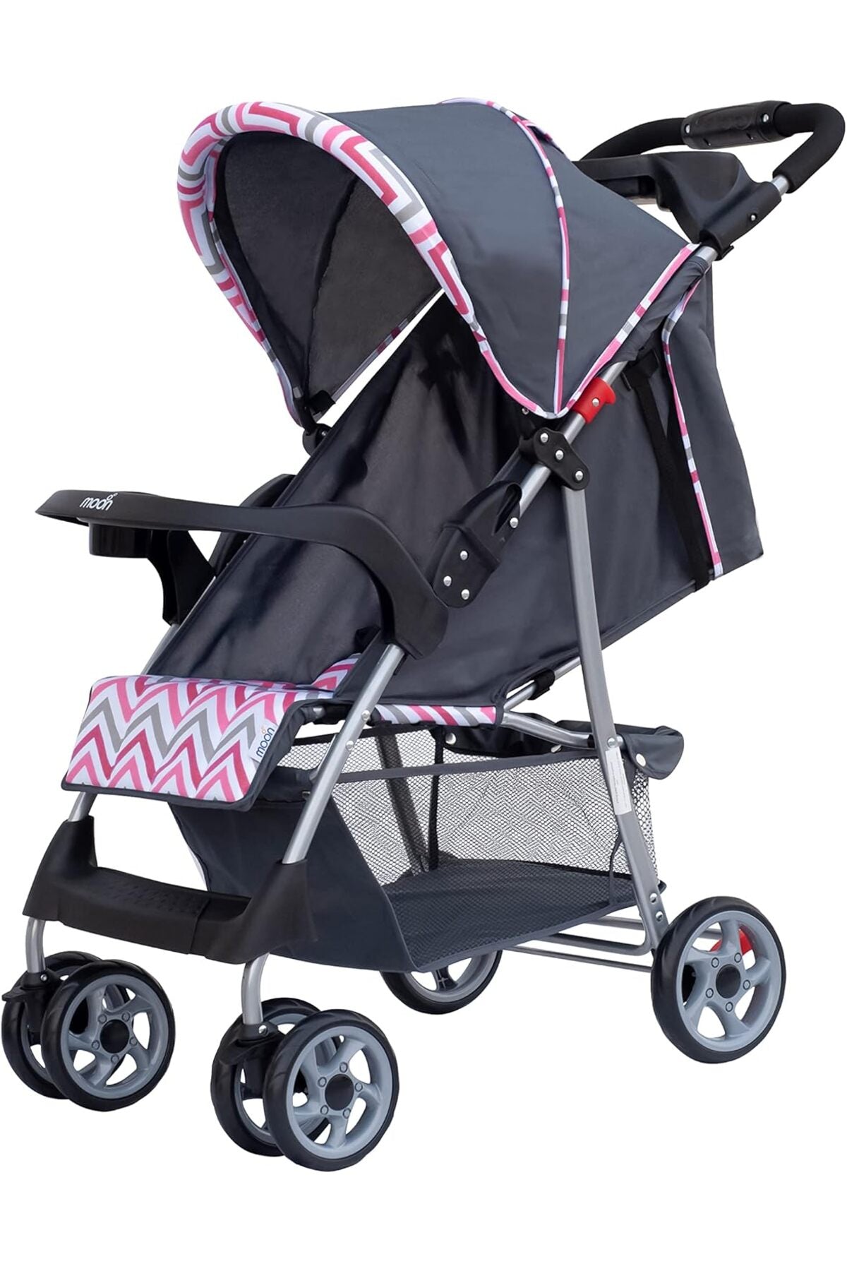 MOON Trek - One Fold Stroller - Pink Stripes