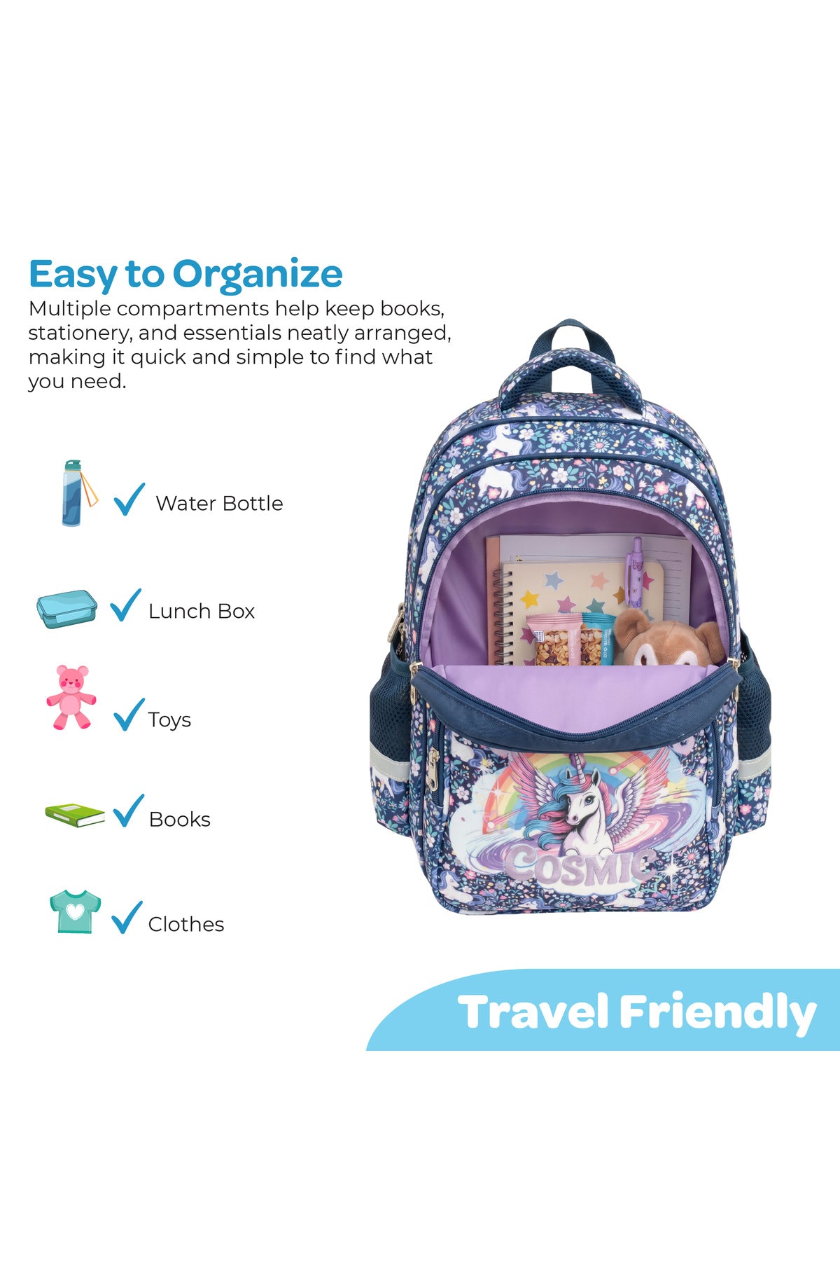 MOON  Kids Backpack    - (14-Inch)  Premium Kids School Bag -Unicorn