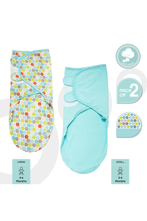 MOON Organic Swaddler pack of 2- Blue