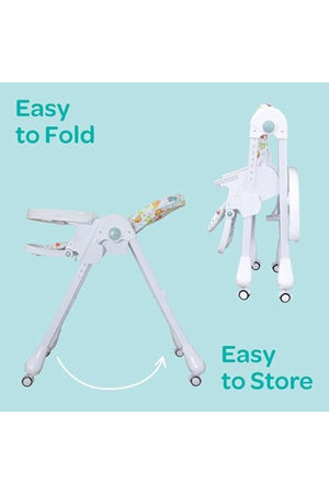 MOON  Apex Baby Highchair With 7 adjustable heights and Reclining Feature-Beige