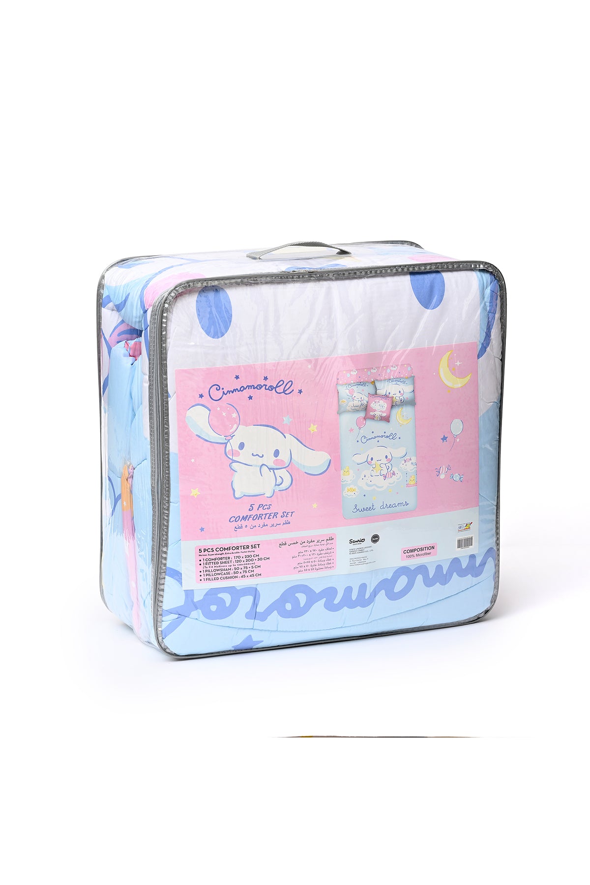 Cinnamoroll 5-In-1 Bnb Comforter Bedding Set With Brushed Microfiber & Polyester Shell – Multicolor