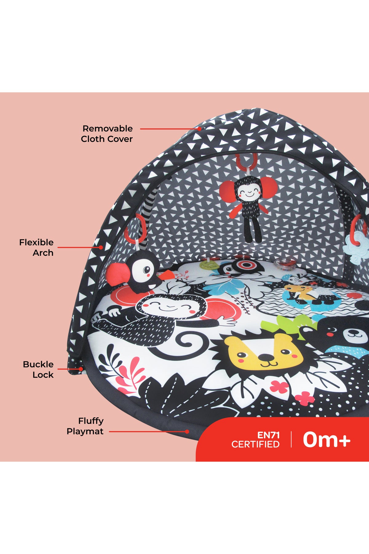 MOON Chirpy Portable Activity Gym Play Mat Floor Seat for 0m+ - Black