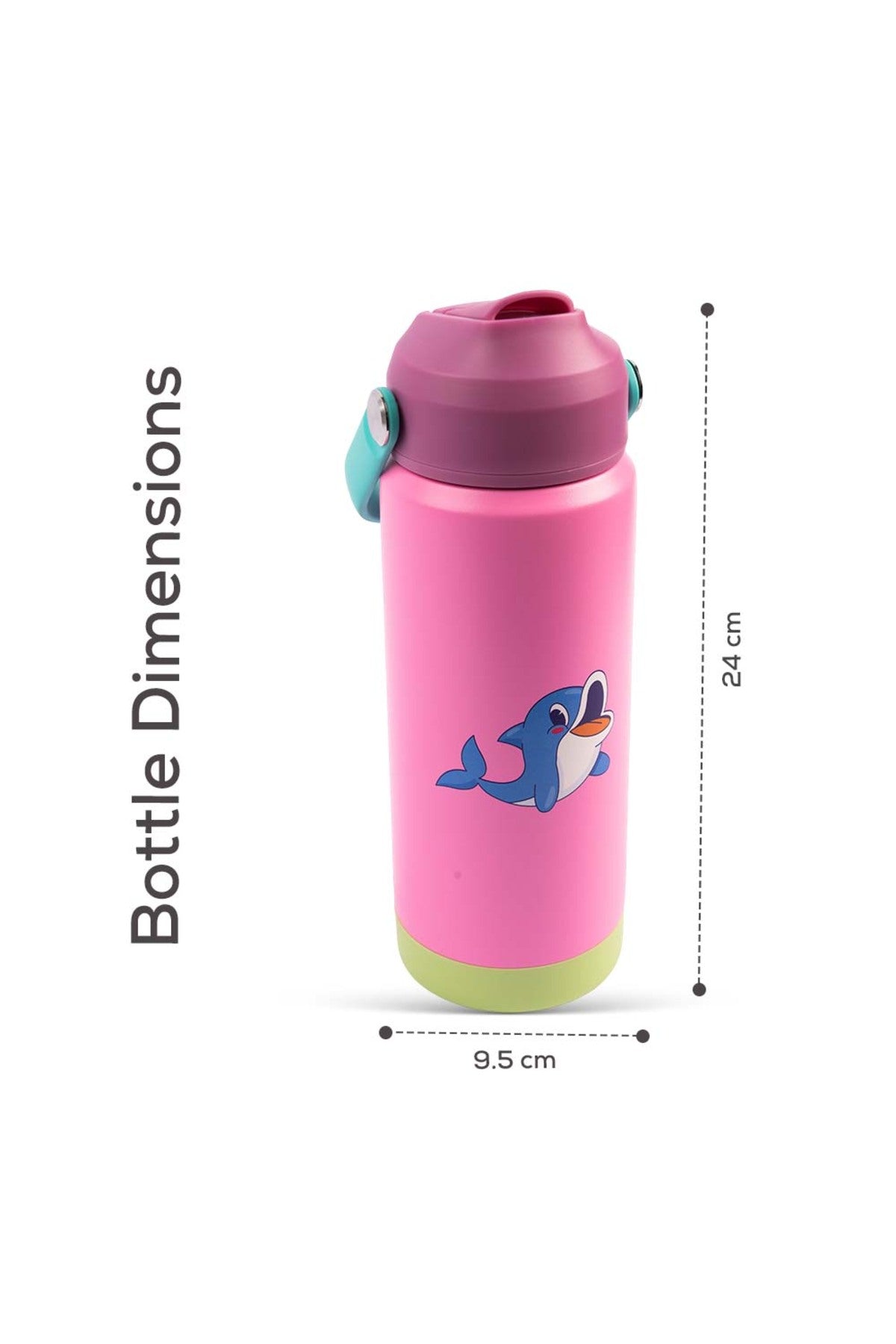 Cocobee-Insulated Stainless Steel Water Bottle, Leakproof, Soft Handle Grip, Odour Free, 500Ml, 3 Years+ – Pink