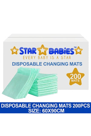 Star Babies  Disposable Changing Mats  60x90cm- Pack of 200-Green