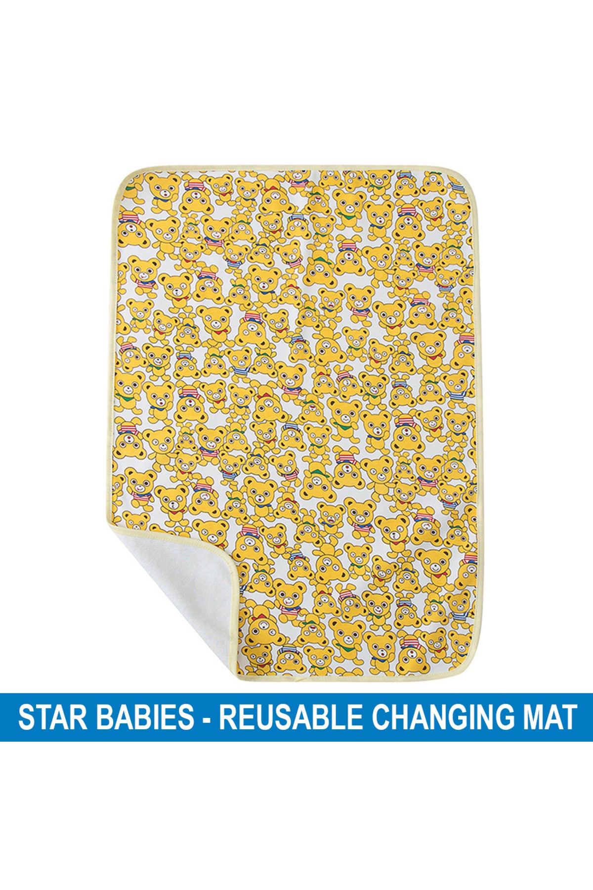 Star Babies - Reusable Changing Mat Bear - Yellow