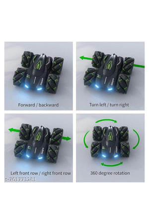 2.4G Double-Sided Stunt Drift RC Car 1:18 Scale 8 Channel Remote Control Car with LED Lights, Music, 360° Rotating Off-Road Toy Vehicle for Kids Boys Girls