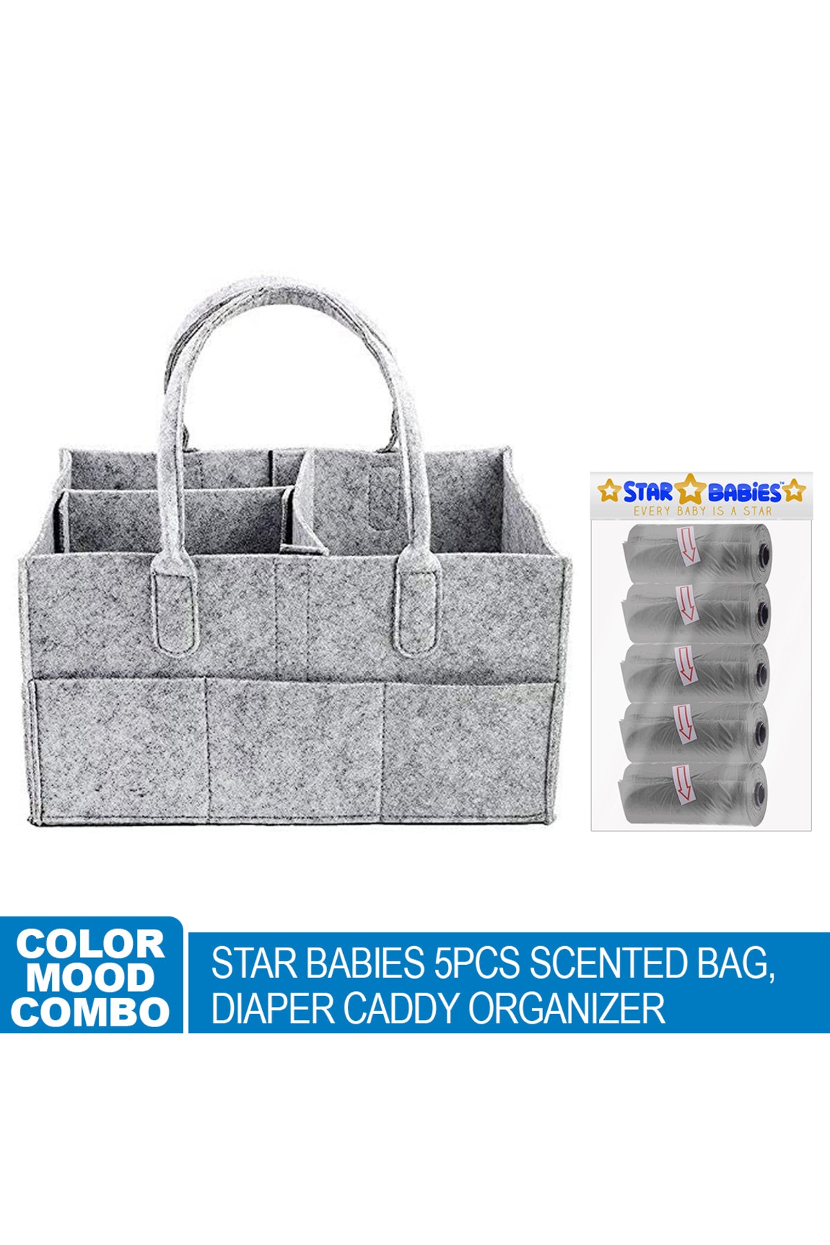 Star Babies - Scented Nappy Bag, Diaper Caddy Organizer - Assorted
