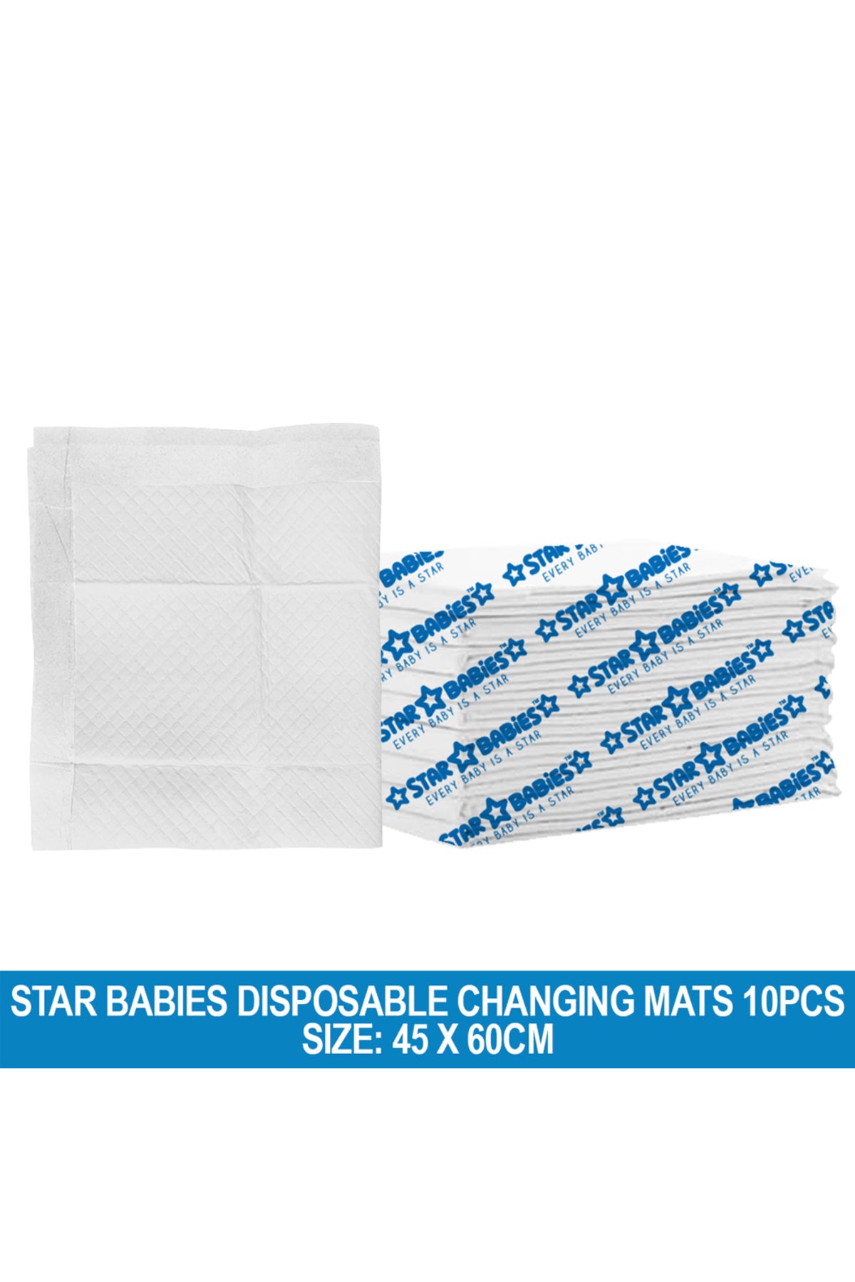 Star Babies 10-Piece Disposable Changing Mats - Large