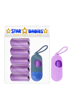 Star Babies - Scented Nappy Bag Pack of 5/75 Bags Lavender & Assorted Dispenser