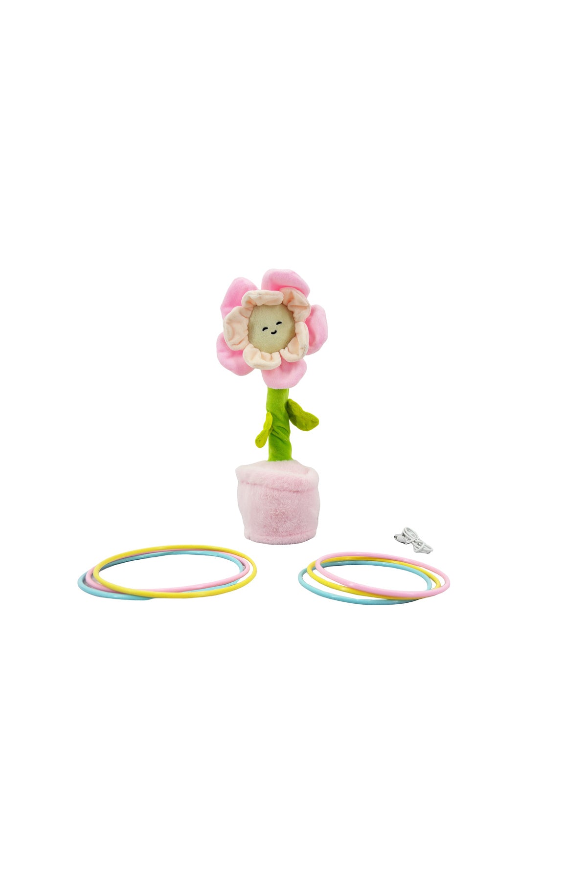 Galaxy Pinky Toy Musical Swing Flower for Kids, Ring Toss Interactive Flower Toy with Light and Music, Dancing Recording Flower Playset for Toddlers Boys and Girls