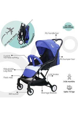 MOON Travel-Lite  - Cabin Stroller,Royal blue