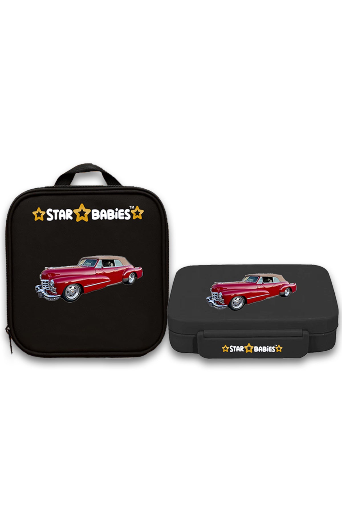 Star Babies - Star Babies Retro Car Bento Lunch Box with 4 Compartments, BPA Free, Leak-Proof with insulated Lunch Bag