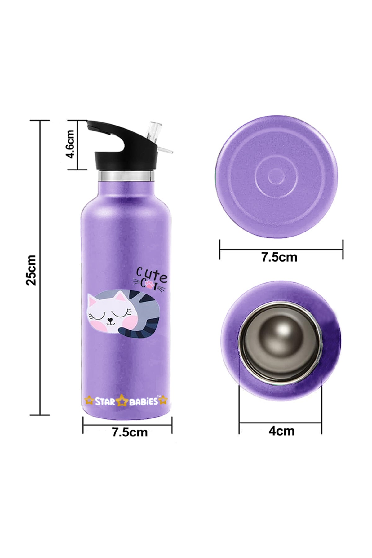 Star Babies Kids Backpack and Insulated Stainless Steel Water Bottle 2-Piece Set – Durable School Bag & Leak-Proof Bottle Bundle for Boys & Girls