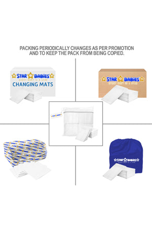 Star Babies - Changing Mats 300pcs, Bibs 300pcs and Scented Bag 15pcs with Refill - White