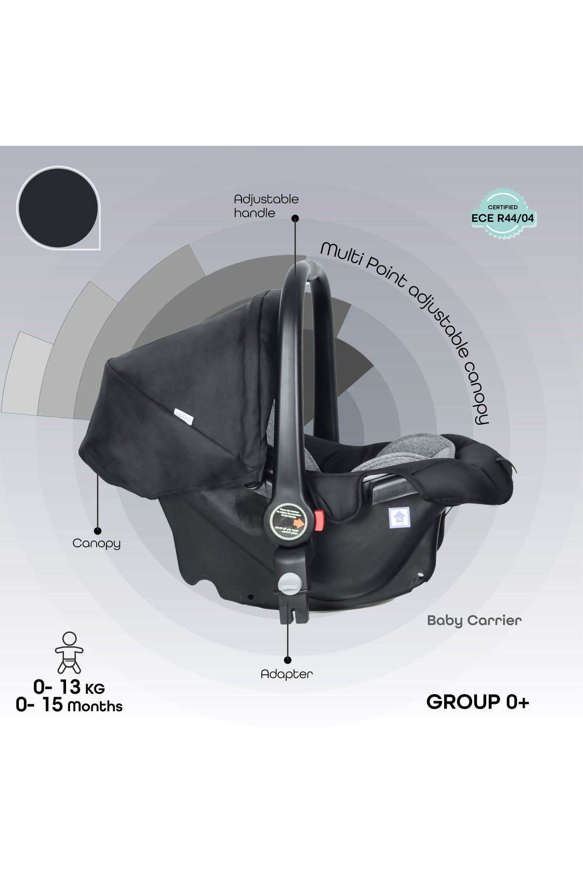MOON Tres 3 in 1  Travel System -Black
