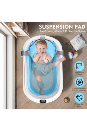 Star Babies - Baby Foldable Bathtub With Thermometer & Bathmat Set - Blue