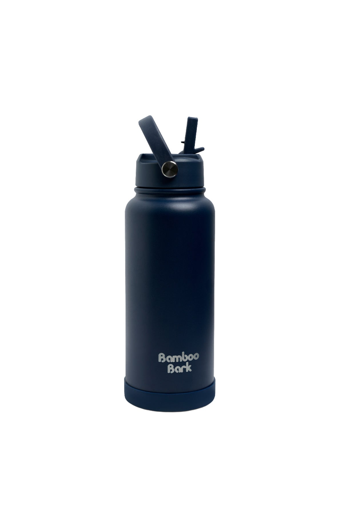 Bamboo Bark 1000 ML Insulated Water Bottle with Sipper Lid – Stainless Steel Double Wall Vacuum Flask for Hot & Cold Water Leak-Proof, Reusable Sports Thermos Bottle - (Deep Navy)