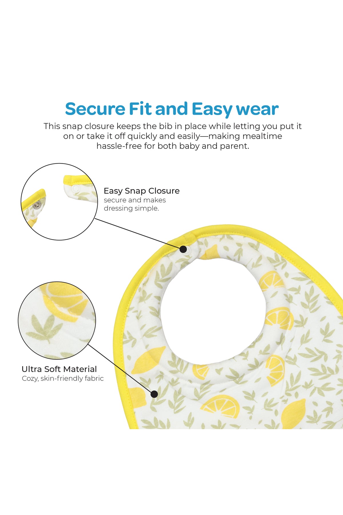 MOON Organic Baby Bibs 2 Pack -- Lemon & Melon Print