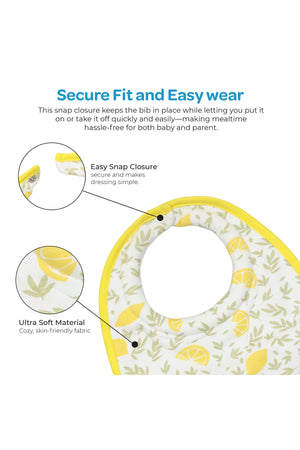 MOON Organic Baby Bibs 2 Pack -- Lemon & Melon Print