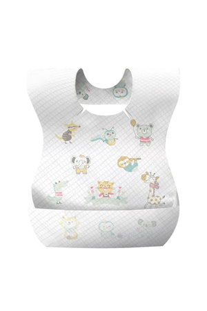 Star Babies Animal Print Disposable Bibs - 30 Pieces