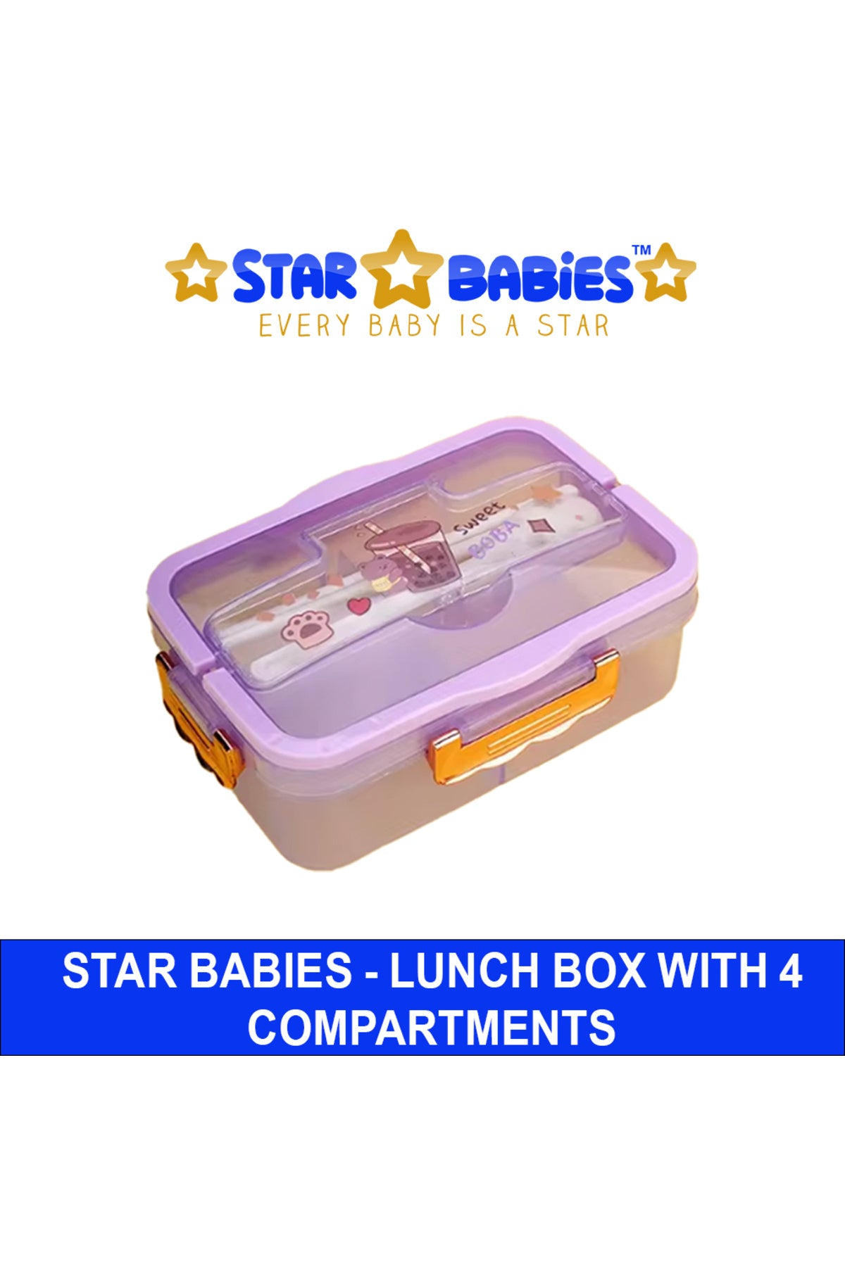 Star Babies - Lunch Box With 4 Compartment - Purple