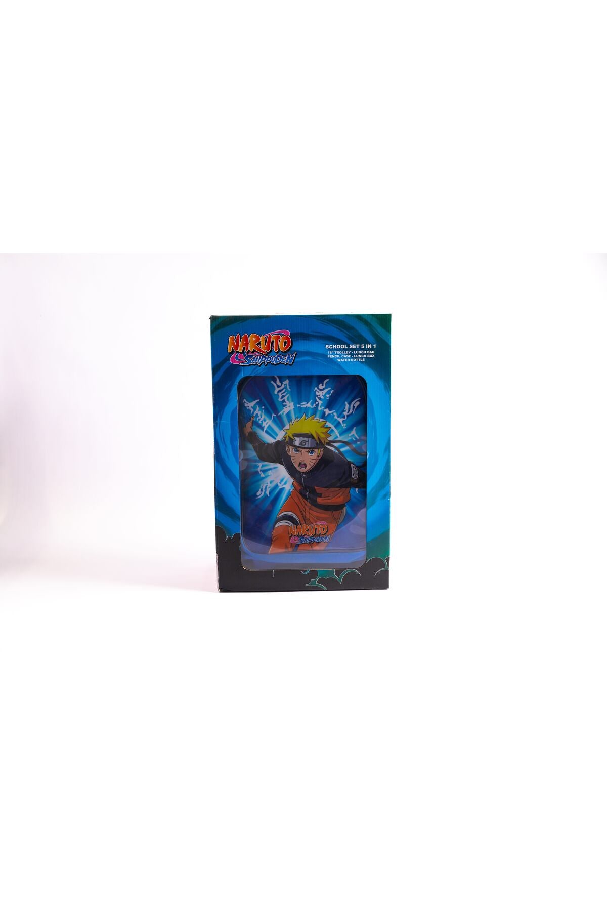 Naruto 18" Trolley Bag Set With Lunch Bag, Pencil Case, Water Bottle & Lunch Box – Blue