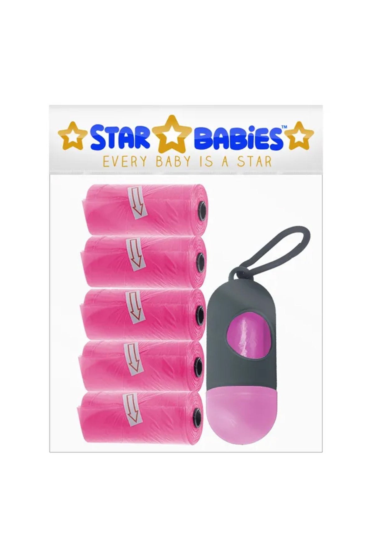 Star Babies - Diaper Caddy Organizer with Scented Bag Dispenser & Powder Puff - Pink