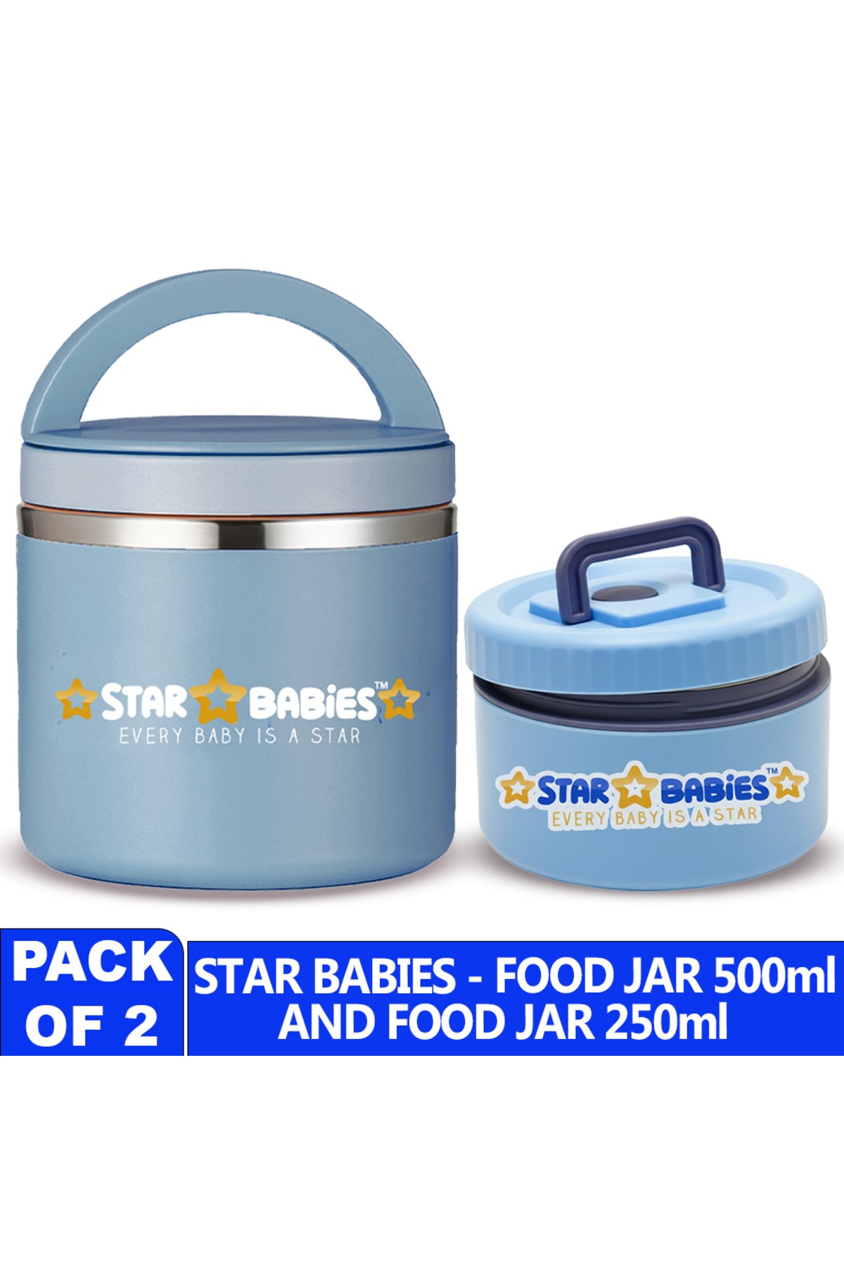Star Babies - Stainless steel Food jar set of 2 combo for food / soup / salad .