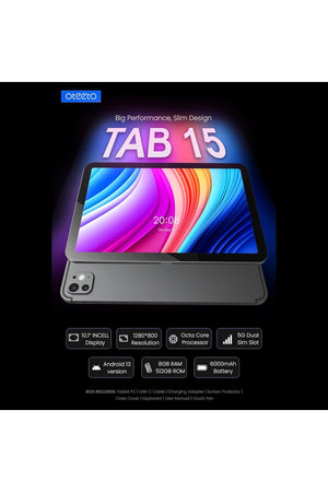 Oteeto TAB 15 Tablet 10.1 inch 5G with keyboard case – 8GB RAM / 512GB Memory – Blue