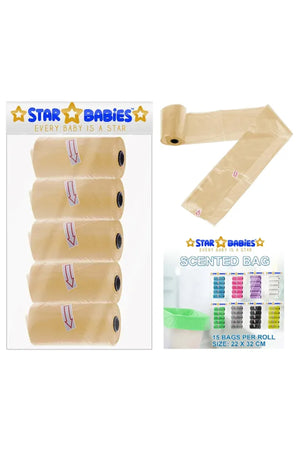 Star Babies - Scented Bag 5pcs with Disposable Towel 3pcs - Ivory