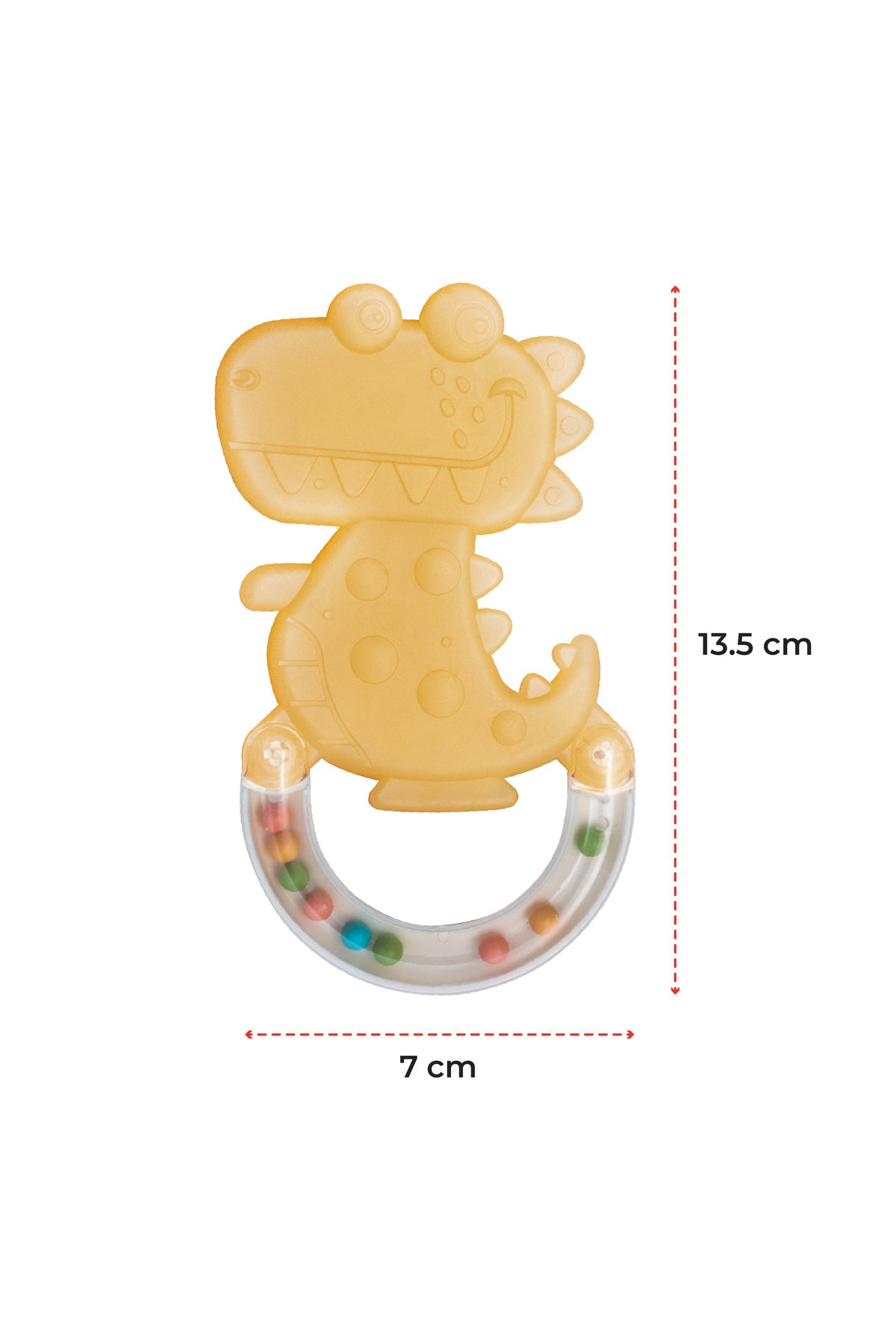 MOON Fuzzy Friends Soft Baby Rattle and Teether Toy- 6m+ -Dino