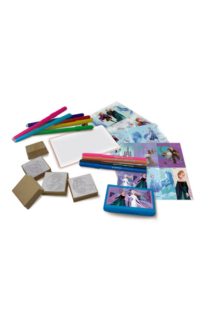 Multiprint Frozen Greeting Card Maker Set – 30 Stickers, 20 Greeting Cards, Stamp Pad, 5 Stampers & 10 Markers – 100% Made in Italy