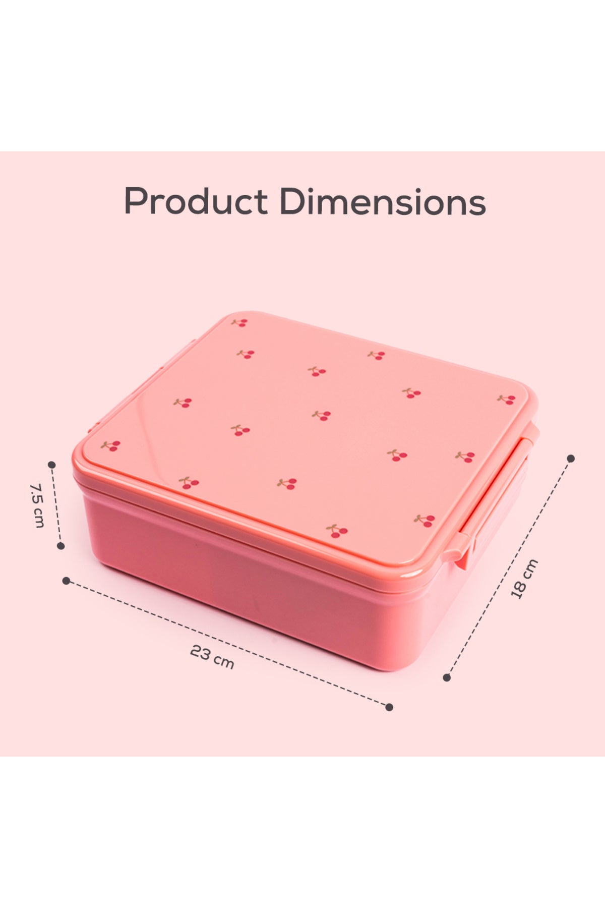 Cocobee Cherry Tritan Bento Lunch Box With Food Jar, 4 Compartments, Bpa Free, Leakproof, Microwave Safe, 1.87L – Pink