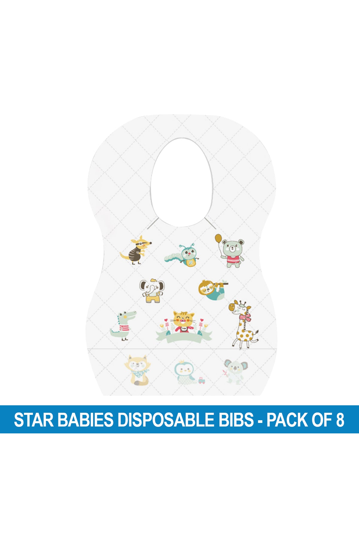 Star Babies - Disposable Bibs - Animal Print - Pack of 8