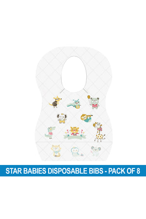 Star Babies - Disposable Bibs - Animal Print - Pack of 8
