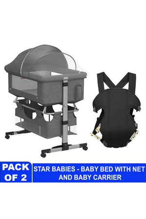Star Babies Baby - Crib & Baby Carrier - Grey/Black