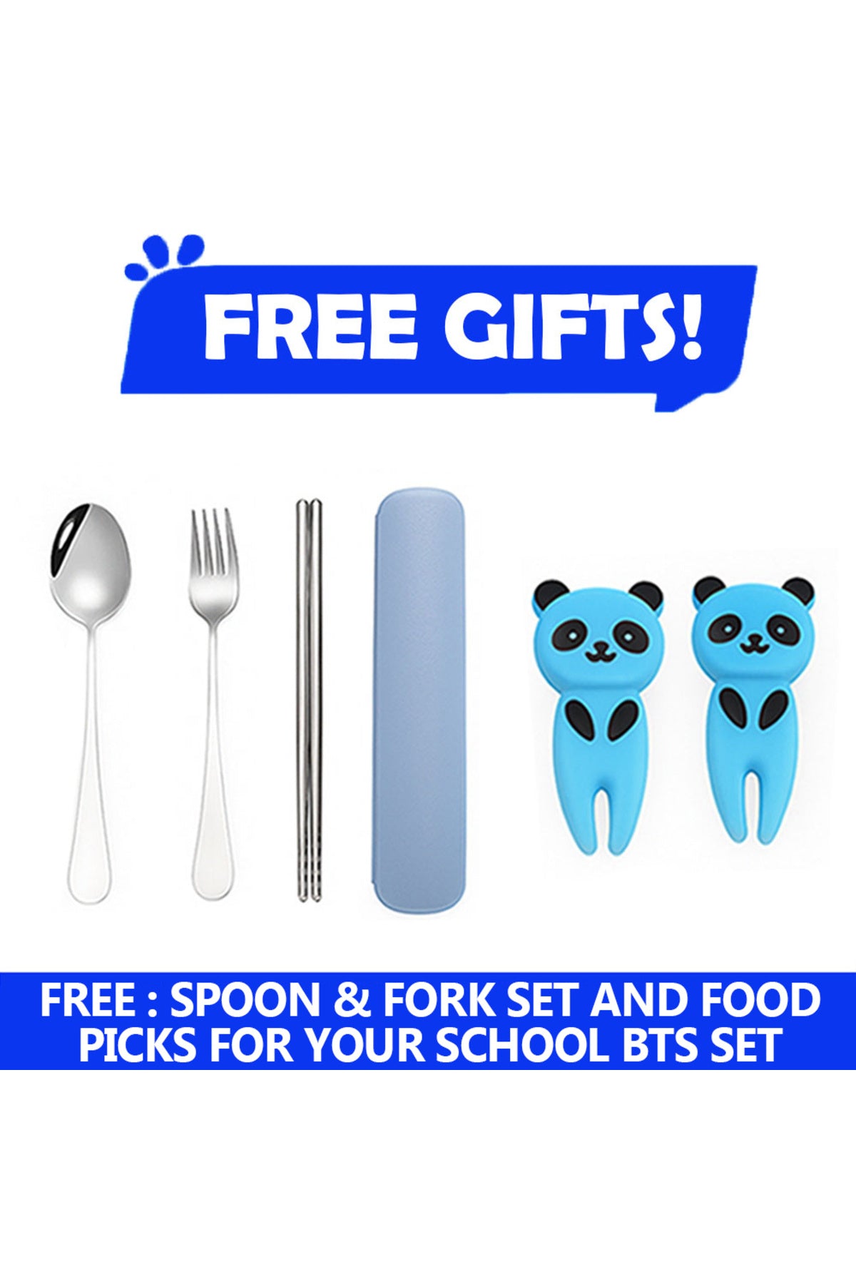 Star Babies - Stainless Steel Bottle & Food Jar + 2 Fruit Picks + Fork-Spoon Set_Dino