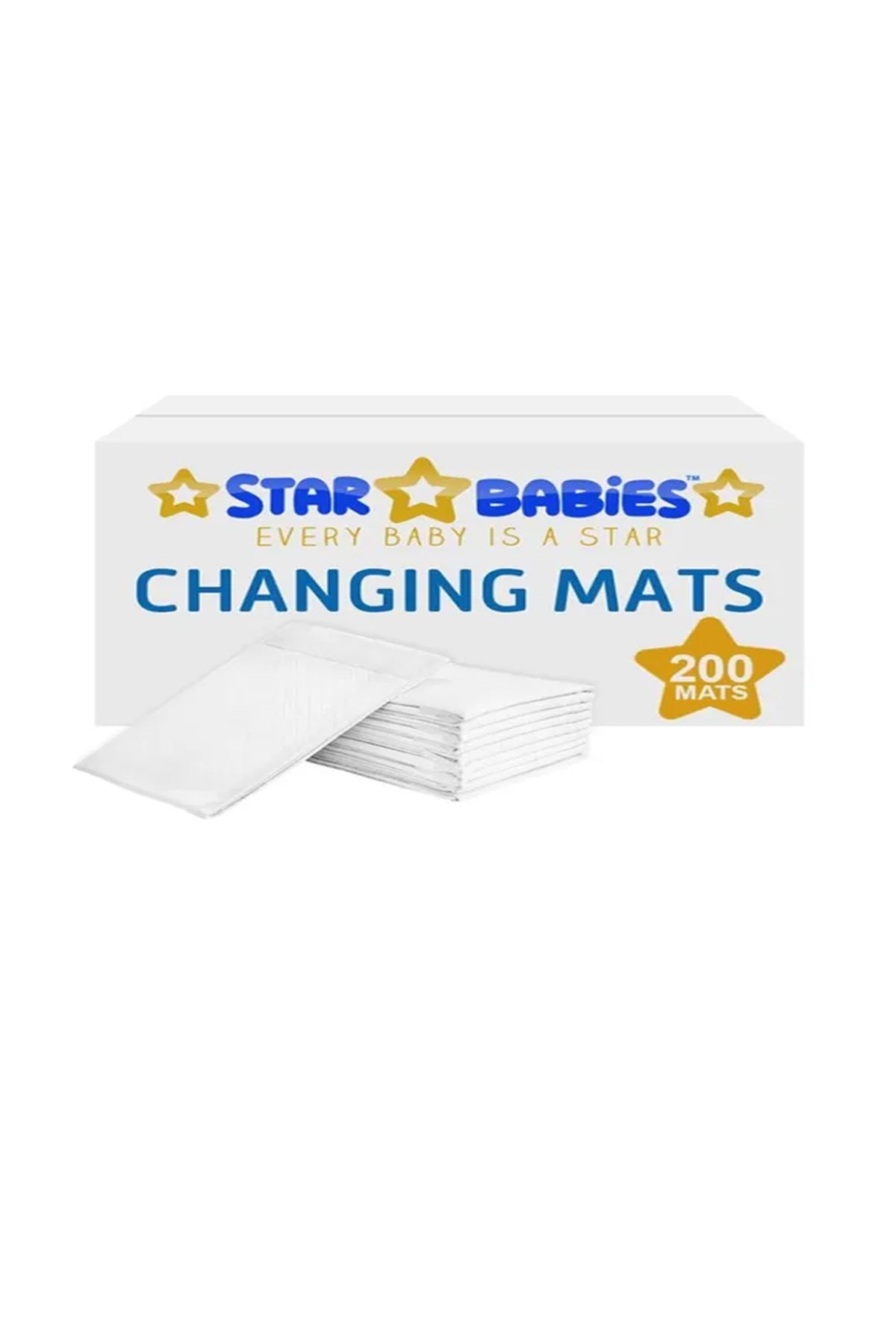 Star Babies White Disposable Changing Mats - Pack of 200 with 10pcs Ear Cover Free