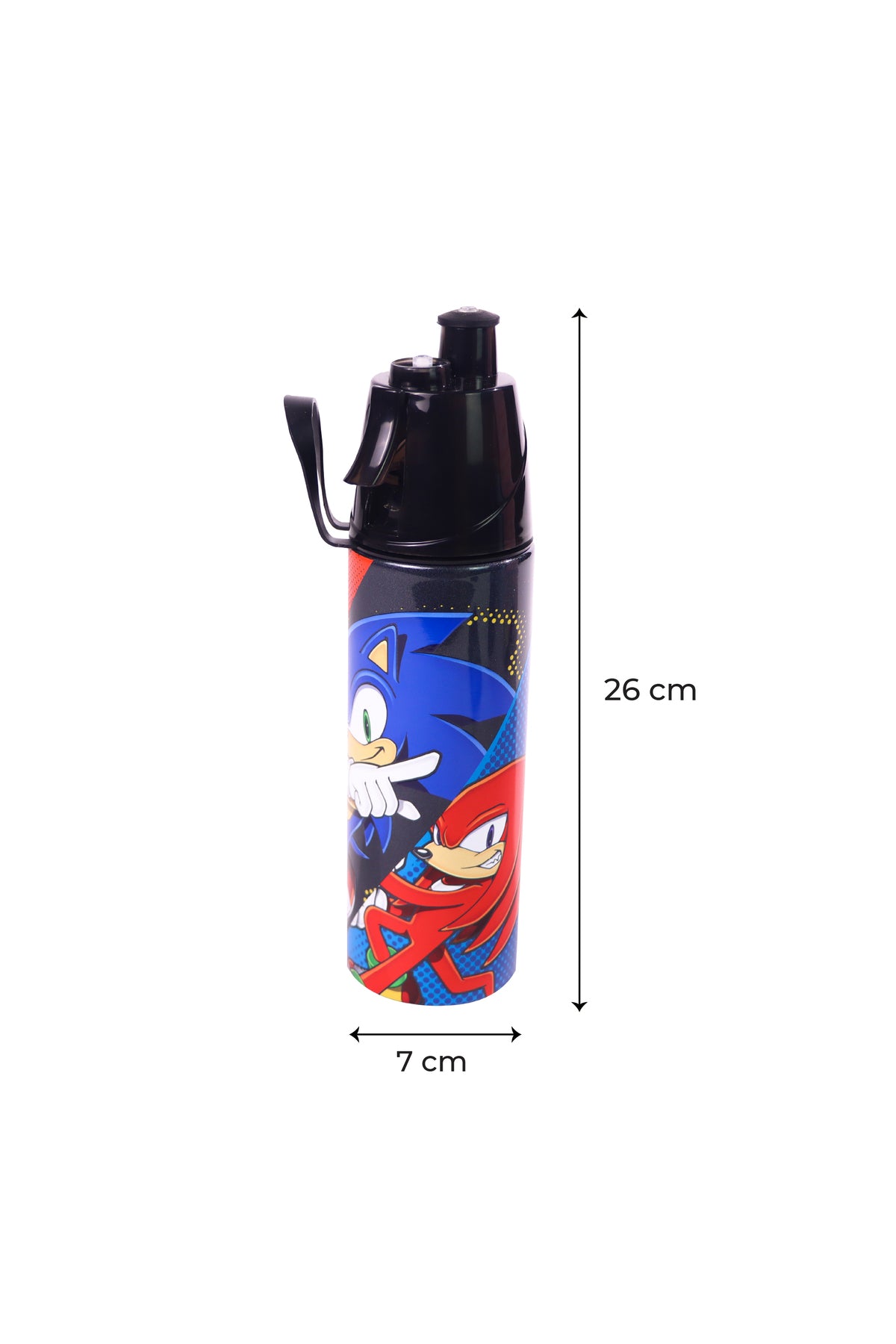 MOON Licensed Sonic Kids Water Bottle with Spray Mist | Cooling Spray | BPA-Free  Stainless Steel | Leak-Proof for School, Camping, Hiking, Outdoor Play | Boys Water Bottle |500ml