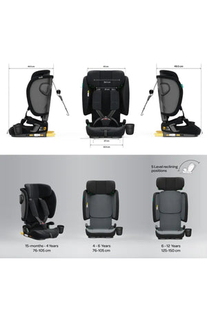 MOON Folda Max ECE R129 i-Size Foldable Car Seat with ISOFIX & Top Tether - Black