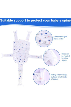 Star Babies - Baby Foldable Bathtub With Thermometer & Bath Seat Support Net, Set - Pink - Pack of 2