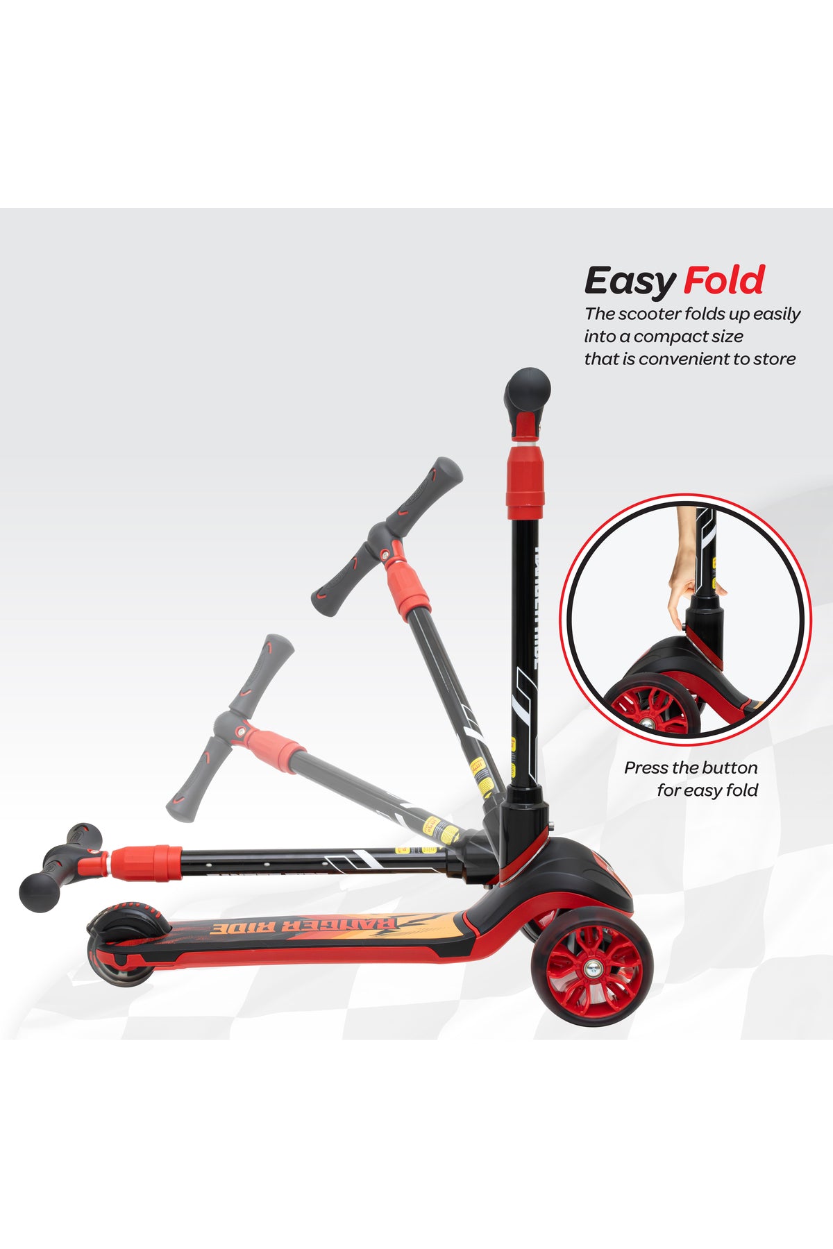 MOON  Ranger Ride kids skate scooter-Red