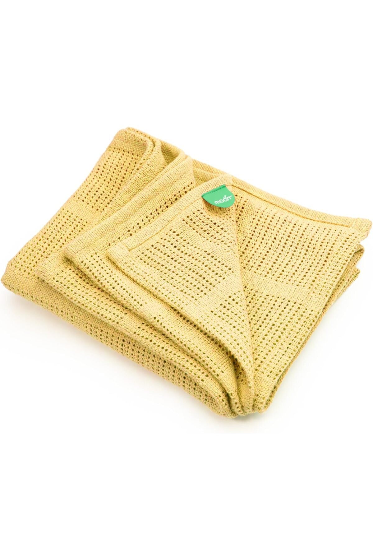 MOON Organic Cellular Blanket 75 X 100 cm – for 0 Months+ -Yellow