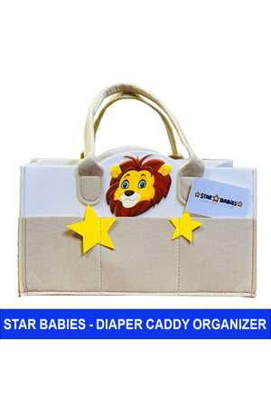 Star Babies Caddy Diaper bag organizer -  Khaki New - Lion Design