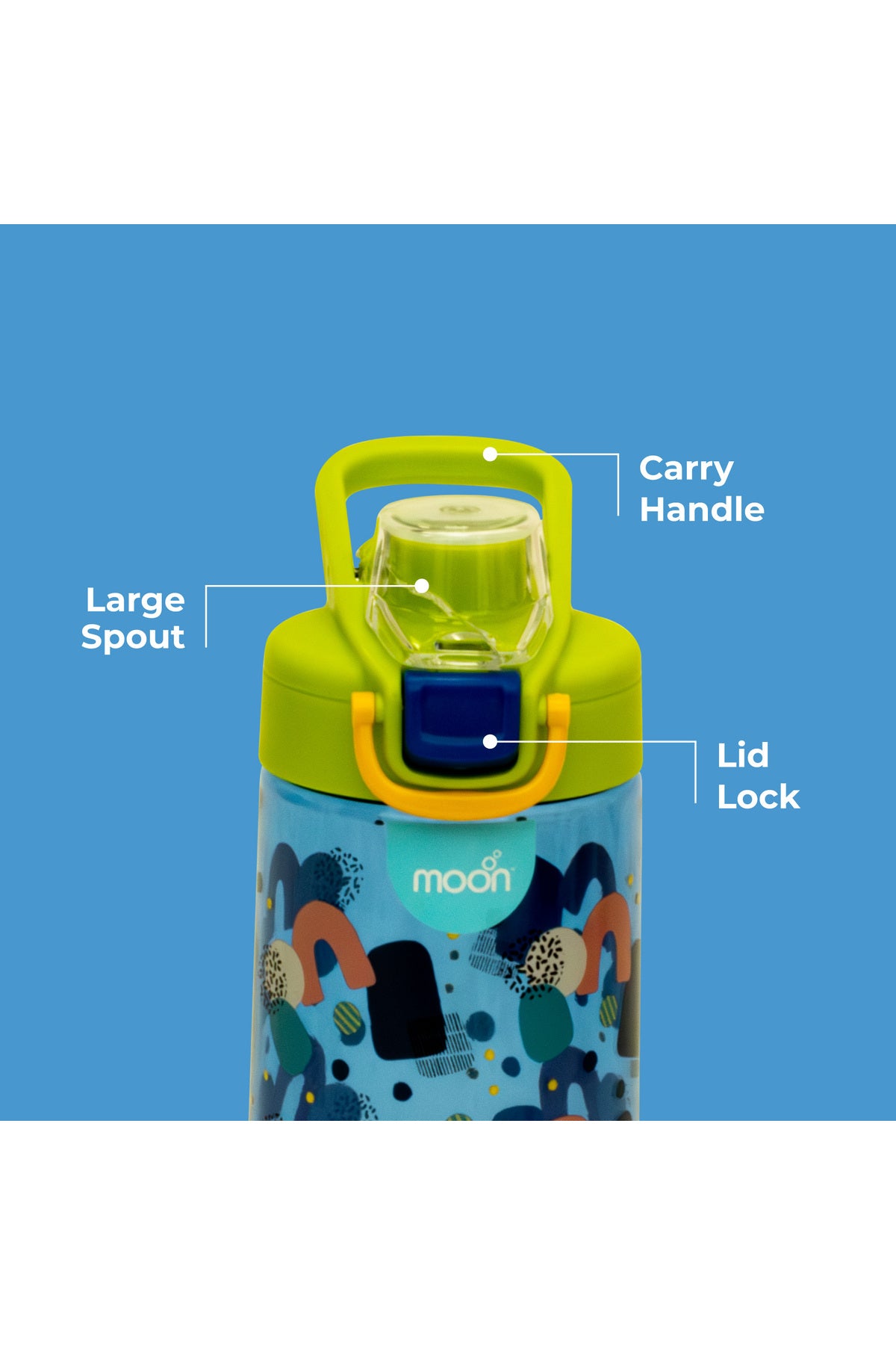 MOON Kids Tritan Bottle 103x74x186mm 470ml / 16oz -Green