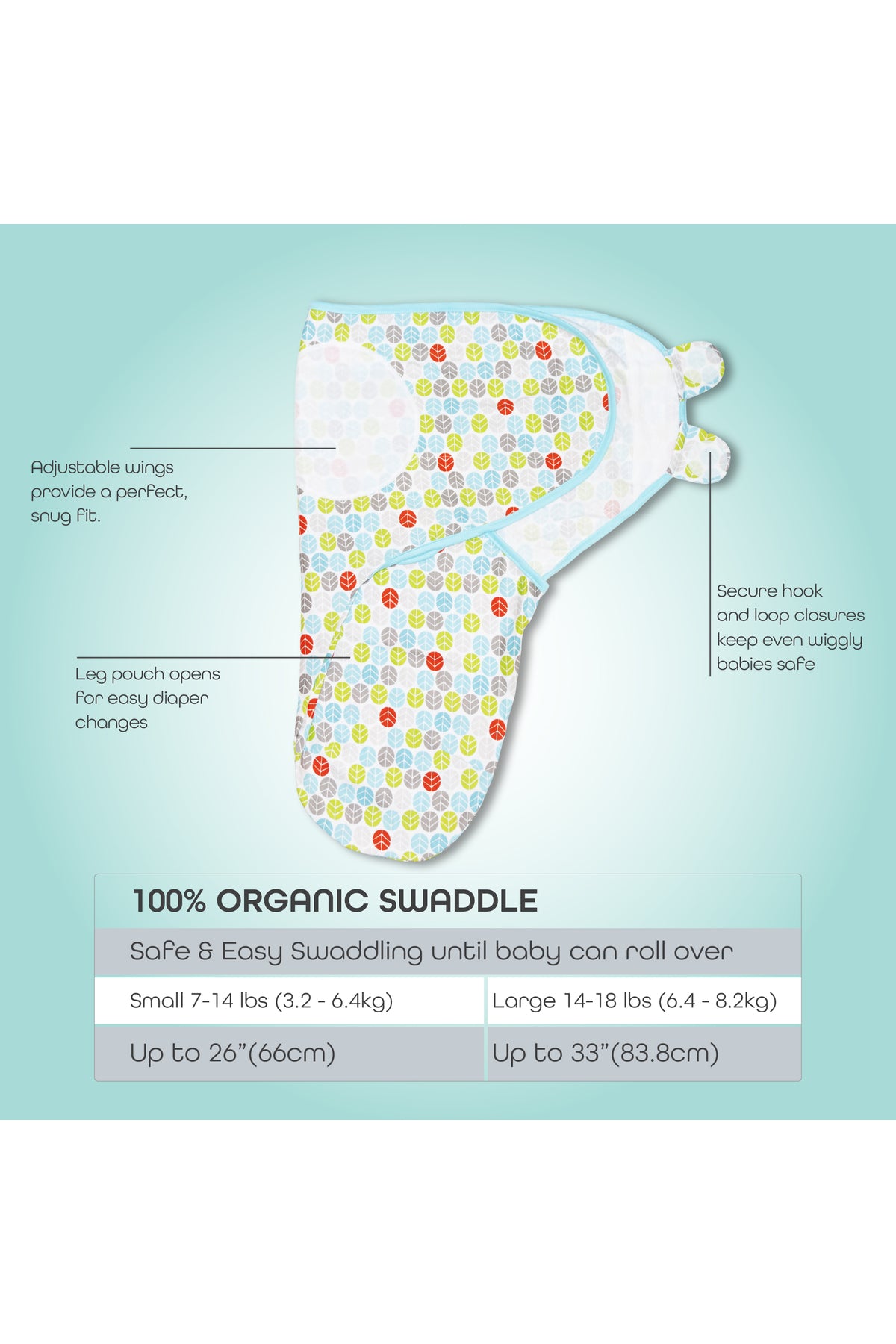 MOON Organic Swaddler - Blue