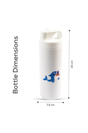 Cocobee Kids Stainless Steel Vacuum Flask – 550Ml, Leakproof, Odour-Free, Food Grade Material – Age 3+( White)