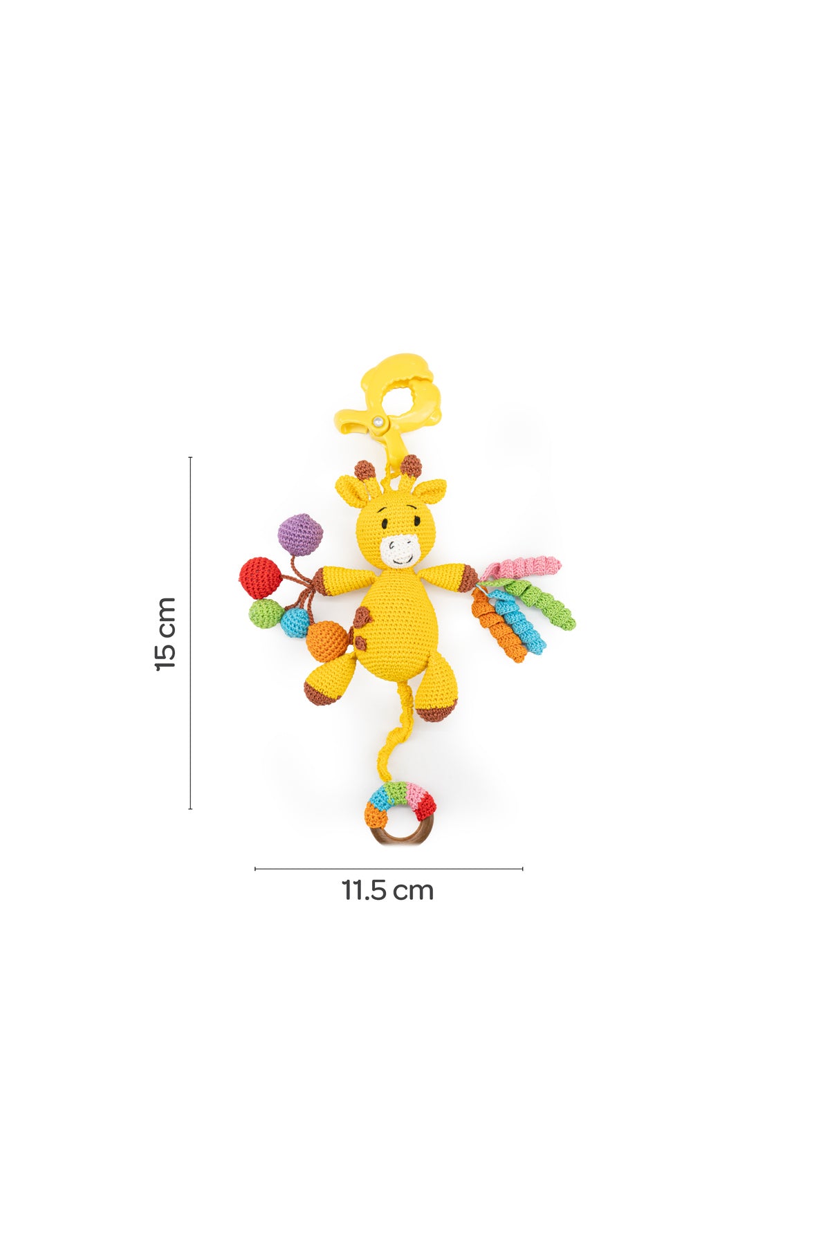 MOON Handcrafted Crochet  Toy with Ring & Clip Hanger-Giraffe