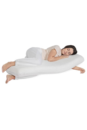 MOON  Multi function pillow - Full Body Pillow with Memory Foam, Long Pillow (White)